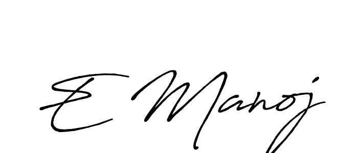 Also we have E Manoj name is the best signature style. Create professional handwritten signature collection using Antro_Vectra_Bolder autograph style. E Manoj signature style 7 images and pictures png