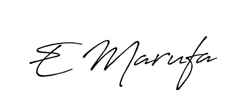 Also we have E Marufa name is the best signature style. Create professional handwritten signature collection using Antro_Vectra_Bolder autograph style. E Marufa signature style 7 images and pictures png
