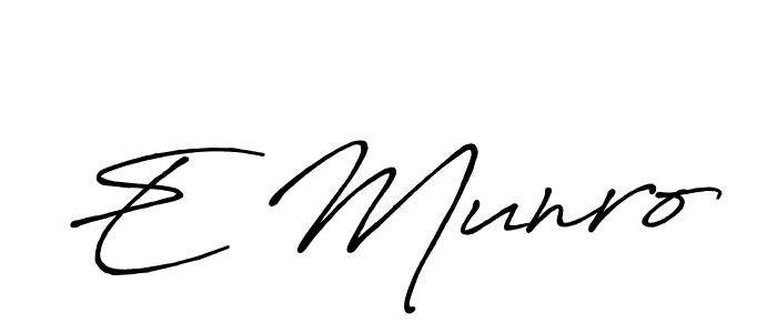 Create a beautiful signature design for name E Munro. With this signature (Antro_Vectra_Bolder) fonts, you can make a handwritten signature for free. E Munro signature style 7 images and pictures png