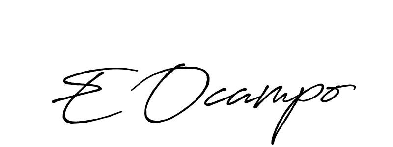 Make a beautiful signature design for name E Ocampo. With this signature (Antro_Vectra_Bolder) style, you can create a handwritten signature for free. E Ocampo signature style 7 images and pictures png