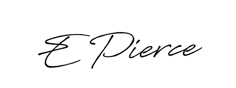 The best way (Antro_Vectra_Bolder) to make a short signature is to pick only two or three words in your name. The name E Pierce include a total of six letters. For converting this name. E Pierce signature style 7 images and pictures png