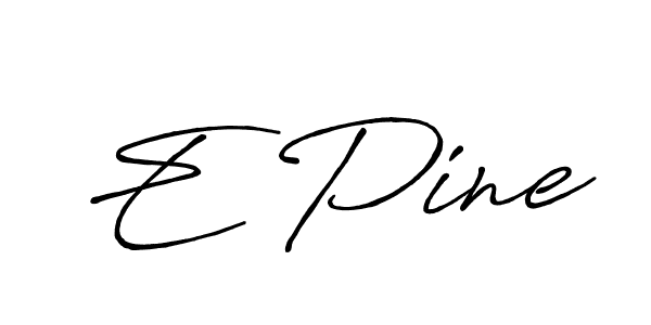 Use a signature maker to create a handwritten signature online. With this signature software, you can design (Antro_Vectra_Bolder) your own signature for name E Pine. E Pine signature style 7 images and pictures png