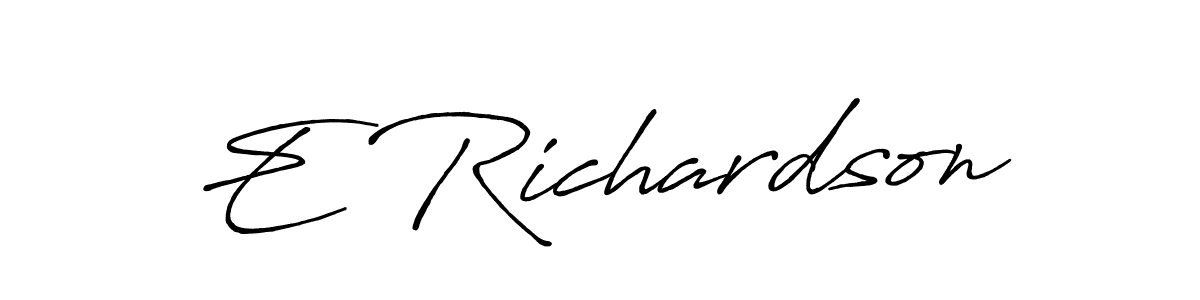 E Richardson stylish signature style. Best Handwritten Sign (Antro_Vectra_Bolder) for my name. Handwritten Signature Collection Ideas for my name E Richardson. E Richardson signature style 7 images and pictures png