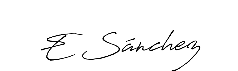 This is the best signature style for the E Sánchez name. Also you like these signature font (Antro_Vectra_Bolder). Mix name signature. E Sánchez signature style 7 images and pictures png