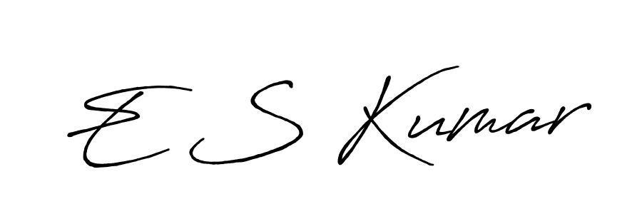 How to make E S Kumar signature? Antro_Vectra_Bolder is a professional autograph style. Create handwritten signature for E S Kumar name. E S Kumar signature style 7 images and pictures png
