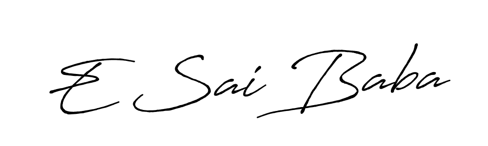 The best way (Antro_Vectra_Bolder) to make a short signature is to pick only two or three words in your name. The name E Sai Baba include a total of six letters. For converting this name. E Sai Baba signature style 7 images and pictures png