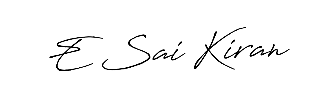 Design your own signature with our free online signature maker. With this signature software, you can create a handwritten (Antro_Vectra_Bolder) signature for name E Sai Kiran. E Sai Kiran signature style 7 images and pictures png