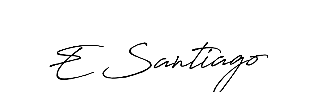 How to make E Santiago name signature. Use Antro_Vectra_Bolder style for creating short signs online. This is the latest handwritten sign. E Santiago signature style 7 images and pictures png