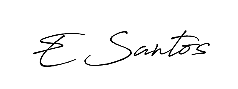 Make a beautiful signature design for name E Santos. With this signature (Antro_Vectra_Bolder) style, you can create a handwritten signature for free. E Santos signature style 7 images and pictures png