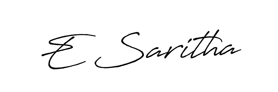 Use a signature maker to create a handwritten signature online. With this signature software, you can design (Antro_Vectra_Bolder) your own signature for name E Saritha. E Saritha signature style 7 images and pictures png