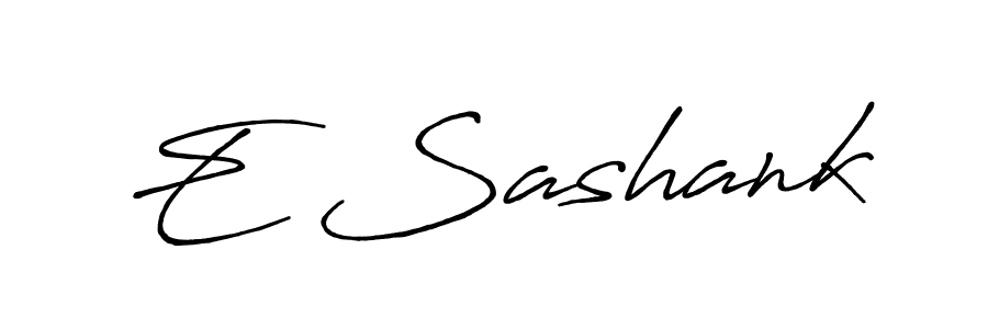 The best way (Antro_Vectra_Bolder) to make a short signature is to pick only two or three words in your name. The name E Sashank include a total of six letters. For converting this name. E Sashank signature style 7 images and pictures png
