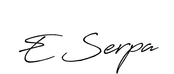 Make a beautiful signature design for name E Serpa. With this signature (Antro_Vectra_Bolder) style, you can create a handwritten signature for free. E Serpa signature style 7 images and pictures png
