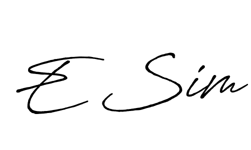 Design your own signature with our free online signature maker. With this signature software, you can create a handwritten (Antro_Vectra_Bolder) signature for name E Sim. E Sim signature style 7 images and pictures png