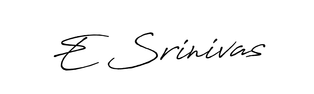 Make a beautiful signature design for name E Srinivas. With this signature (Antro_Vectra_Bolder) style, you can create a handwritten signature for free. E Srinivas signature style 7 images and pictures png