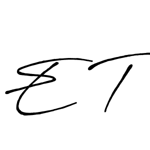 The best way (Antro_Vectra_Bolder) to make a short signature is to pick only two or three words in your name. The name E T include a total of six letters. For converting this name. E T signature style 7 images and pictures png