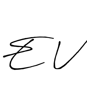 Use a signature maker to create a handwritten signature online. With this signature software, you can design (Antro_Vectra_Bolder) your own signature for name E V. E V signature style 7 images and pictures png