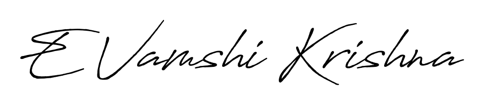 Once you've used our free online signature maker to create your best signature Antro_Vectra_Bolder style, it's time to enjoy signing your documents with E Vamshi Krishna name. E Vamshi Krishna signature style 7 images and pictures png