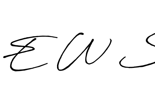 How to make E W S signature? Antro_Vectra_Bolder is a professional autograph style. Create handwritten signature for E W S name. E W S signature style 7 images and pictures png