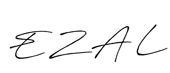Make a beautiful signature design for name E Z A L. With this signature (Antro_Vectra_Bolder) style, you can create a handwritten signature for free. E Z A L signature style 7 images and pictures png