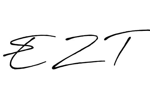 Make a beautiful signature design for name E Z T. With this signature (Antro_Vectra_Bolder) style, you can create a handwritten signature for free. E Z T signature style 7 images and pictures png