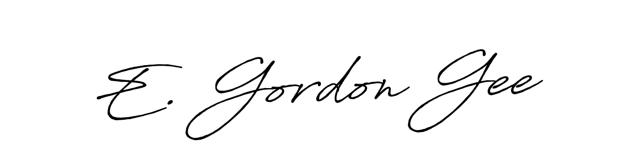 Create a beautiful signature design for name E. Gordon Gee. With this signature (Antro_Vectra_Bolder) fonts, you can make a handwritten signature for free. E. Gordon Gee signature style 7 images and pictures png