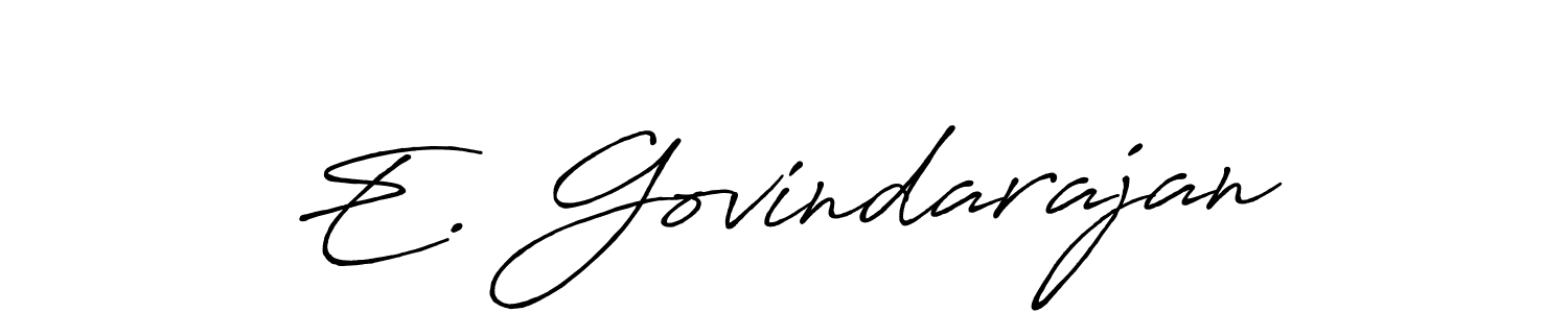 The best way (Antro_Vectra_Bolder) to make a short signature is to pick only two or three words in your name. The name E. Govindarajan include a total of six letters. For converting this name. E. Govindarajan signature style 7 images and pictures png