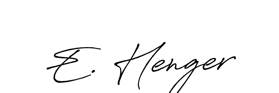 How to make E. Henger name signature. Use Antro_Vectra_Bolder style for creating short signs online. This is the latest handwritten sign. E. Henger signature style 7 images and pictures png