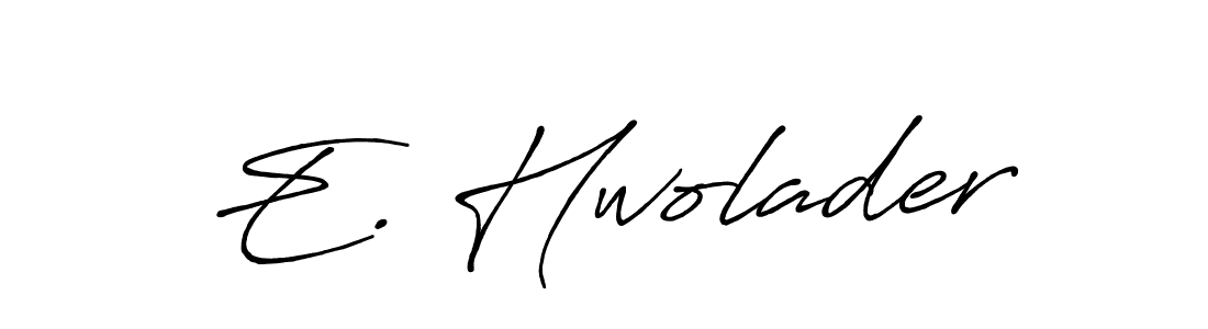 Create a beautiful signature design for name E. Hwolader. With this signature (Antro_Vectra_Bolder) fonts, you can make a handwritten signature for free. E. Hwolader signature style 7 images and pictures png