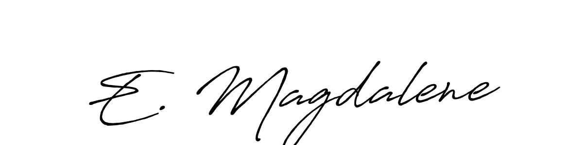 Antro_Vectra_Bolder is a professional signature style that is perfect for those who want to add a touch of class to their signature. It is also a great choice for those who want to make their signature more unique. Get E. Magdalene name to fancy signature for free. E. Magdalene signature style 7 images and pictures png