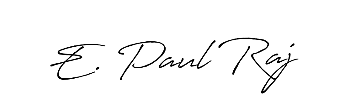 How to make E. Paul Raj name signature. Use Antro_Vectra_Bolder style for creating short signs online. This is the latest handwritten sign. E. Paul Raj signature style 7 images and pictures png