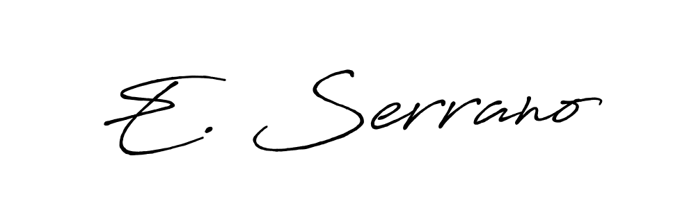 Use a signature maker to create a handwritten signature online. With this signature software, you can design (Antro_Vectra_Bolder) your own signature for name E. Serrano. E. Serrano signature style 7 images and pictures png