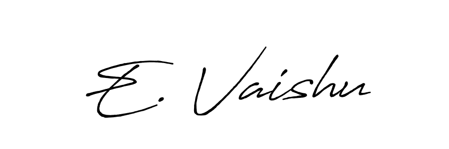 Use a signature maker to create a handwritten signature online. With this signature software, you can design (Antro_Vectra_Bolder) your own signature for name E. Vaishu. E. Vaishu signature style 7 images and pictures png