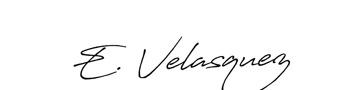 E. Velasquez stylish signature style. Best Handwritten Sign (Antro_Vectra_Bolder) for my name. Handwritten Signature Collection Ideas for my name E. Velasquez. E. Velasquez signature style 7 images and pictures png