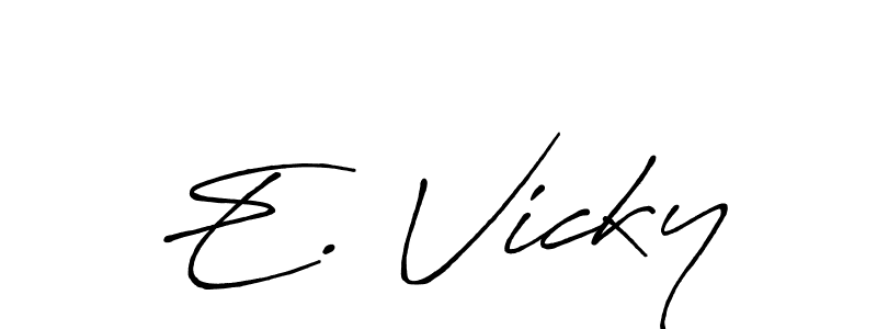 Also You can easily find your signature by using the search form. We will create E. Vicky name handwritten signature images for you free of cost using Antro_Vectra_Bolder sign style. E. Vicky signature style 7 images and pictures png