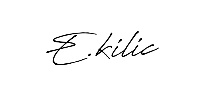 if you are searching for the best signature style for your name E.kilic. so please give up your signature search. here we have designed multiple signature styles  using Antro_Vectra_Bolder. E.kilic signature style 7 images and pictures png