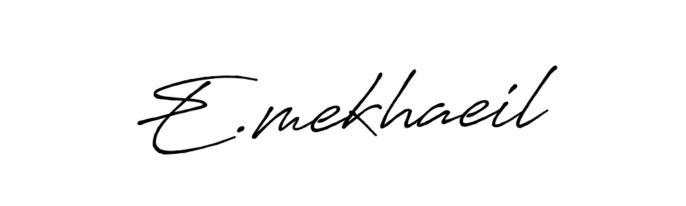 Also You can easily find your signature by using the search form. We will create E.mekhaeil name handwritten signature images for you free of cost using Antro_Vectra_Bolder sign style. E.mekhaeil signature style 7 images and pictures png