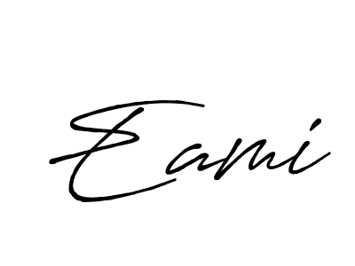 Use a signature maker to create a handwritten signature online. With this signature software, you can design (Antro_Vectra_Bolder) your own signature for name Eami. Eami signature style 7 images and pictures png