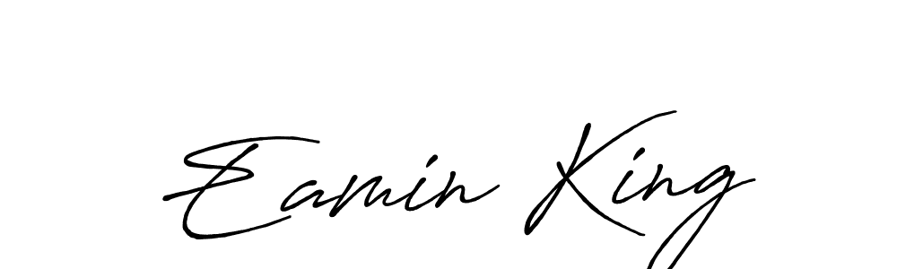 Use a signature maker to create a handwritten signature online. With this signature software, you can design (Antro_Vectra_Bolder) your own signature for name Eamin King. Eamin King signature style 7 images and pictures png