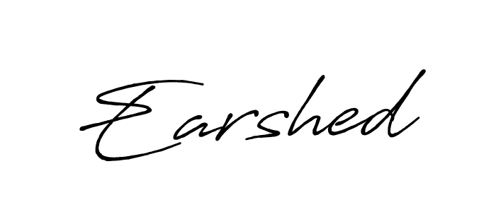 How to make Earshed name signature. Use Antro_Vectra_Bolder style for creating short signs online. This is the latest handwritten sign. Earshed signature style 7 images and pictures png