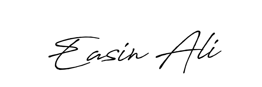 Easin Ali stylish signature style. Best Handwritten Sign (Antro_Vectra_Bolder) for my name. Handwritten Signature Collection Ideas for my name Easin Ali. Easin Ali signature style 7 images and pictures png