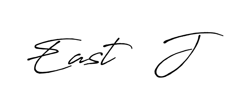 Make a beautiful signature design for name East   J. With this signature (Antro_Vectra_Bolder) style, you can create a handwritten signature for free. East   J signature style 7 images and pictures png