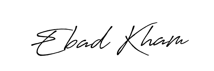 Make a beautiful signature design for name Ebad Kham. With this signature (Antro_Vectra_Bolder) style, you can create a handwritten signature for free. Ebad Kham signature style 7 images and pictures png