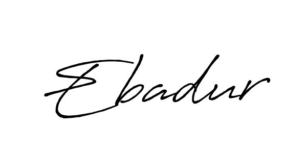 How to make Ebadur name signature. Use Antro_Vectra_Bolder style for creating short signs online. This is the latest handwritten sign. Ebadur signature style 7 images and pictures png