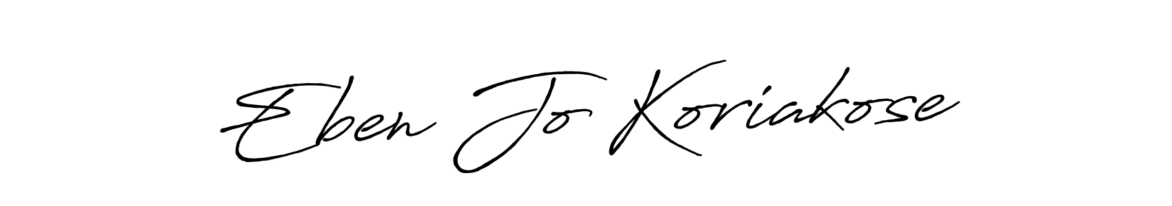 Antro_Vectra_Bolder is a professional signature style that is perfect for those who want to add a touch of class to their signature. It is also a great choice for those who want to make their signature more unique. Get Eben Jo Koriakose name to fancy signature for free. Eben Jo Koriakose signature style 7 images and pictures png