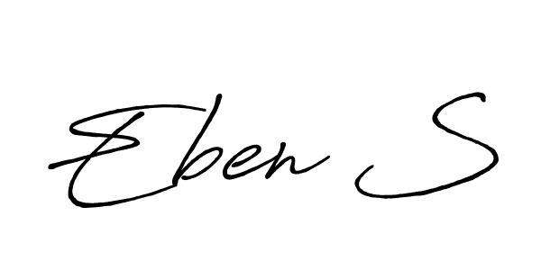 Use a signature maker to create a handwritten signature online. With this signature software, you can design (Antro_Vectra_Bolder) your own signature for name Eben S. Eben S signature style 7 images and pictures png