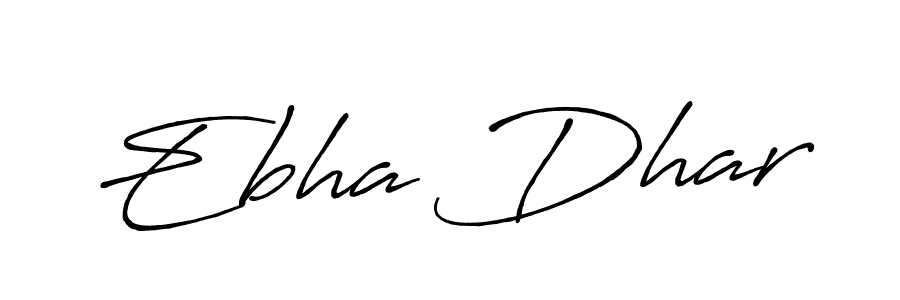 Similarly Antro_Vectra_Bolder is the best handwritten signature design. Signature creator online .You can use it as an online autograph creator for name Ebha Dhar. Ebha Dhar signature style 7 images and pictures png