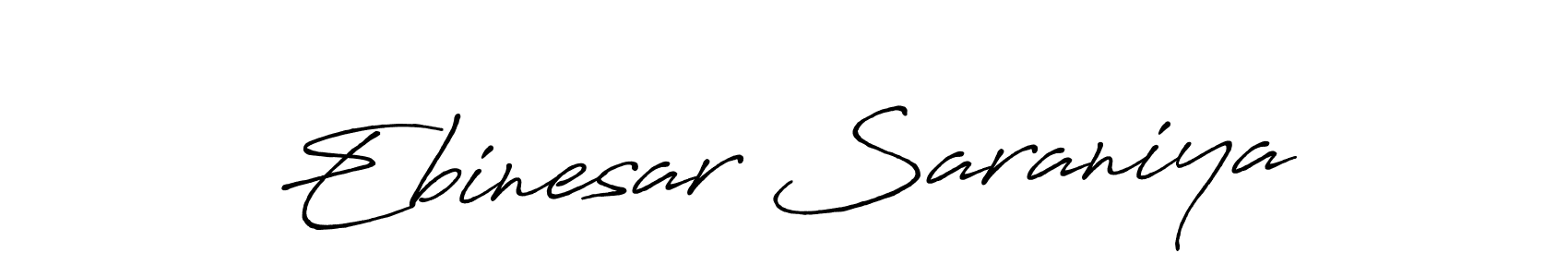 Create a beautiful signature design for name Ebinesar Saraniya. With this signature (Antro_Vectra_Bolder) fonts, you can make a handwritten signature for free. Ebinesar Saraniya signature style 7 images and pictures png