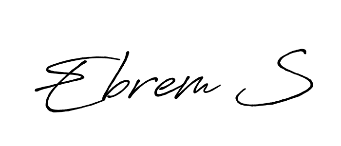 Ebrem S stylish signature style. Best Handwritten Sign (Antro_Vectra_Bolder) for my name. Handwritten Signature Collection Ideas for my name Ebrem S. Ebrem S signature style 7 images and pictures png