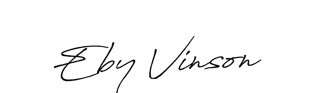 Similarly Antro_Vectra_Bolder is the best handwritten signature design. Signature creator online .You can use it as an online autograph creator for name Eby Vinson. Eby Vinson signature style 7 images and pictures png