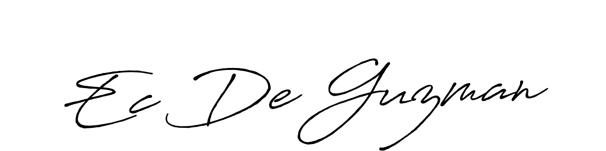 How to make Ec De Guzman name signature. Use Antro_Vectra_Bolder style for creating short signs online. This is the latest handwritten sign. Ec De Guzman signature style 7 images and pictures png